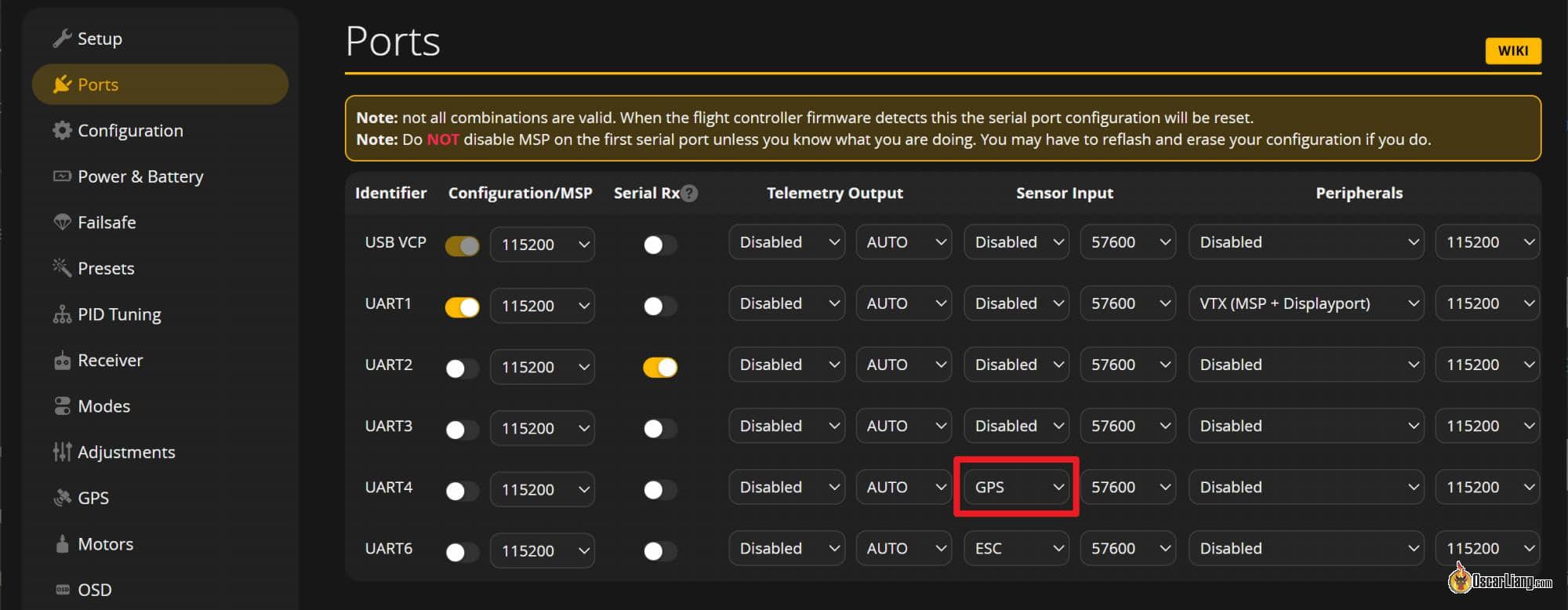 Betaflight Configurator Ports Gps
